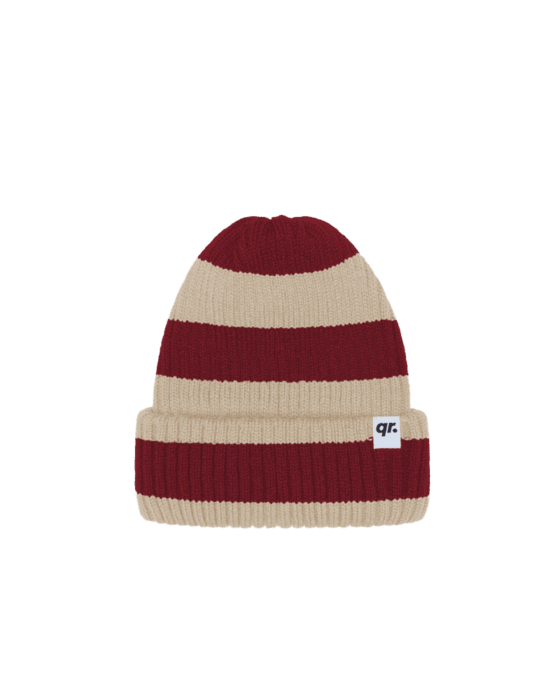 ШАПКА STRIPED КРАСНО-БЕЖЕВАЯ