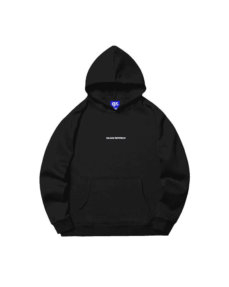 KIDS HOODIE  qazaq republic BLACK
