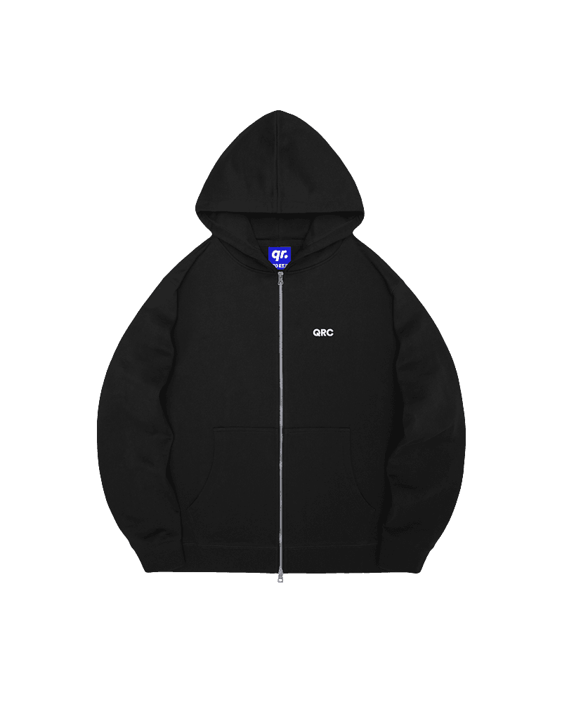 KIDS zipper HOODIE QRC BLACK