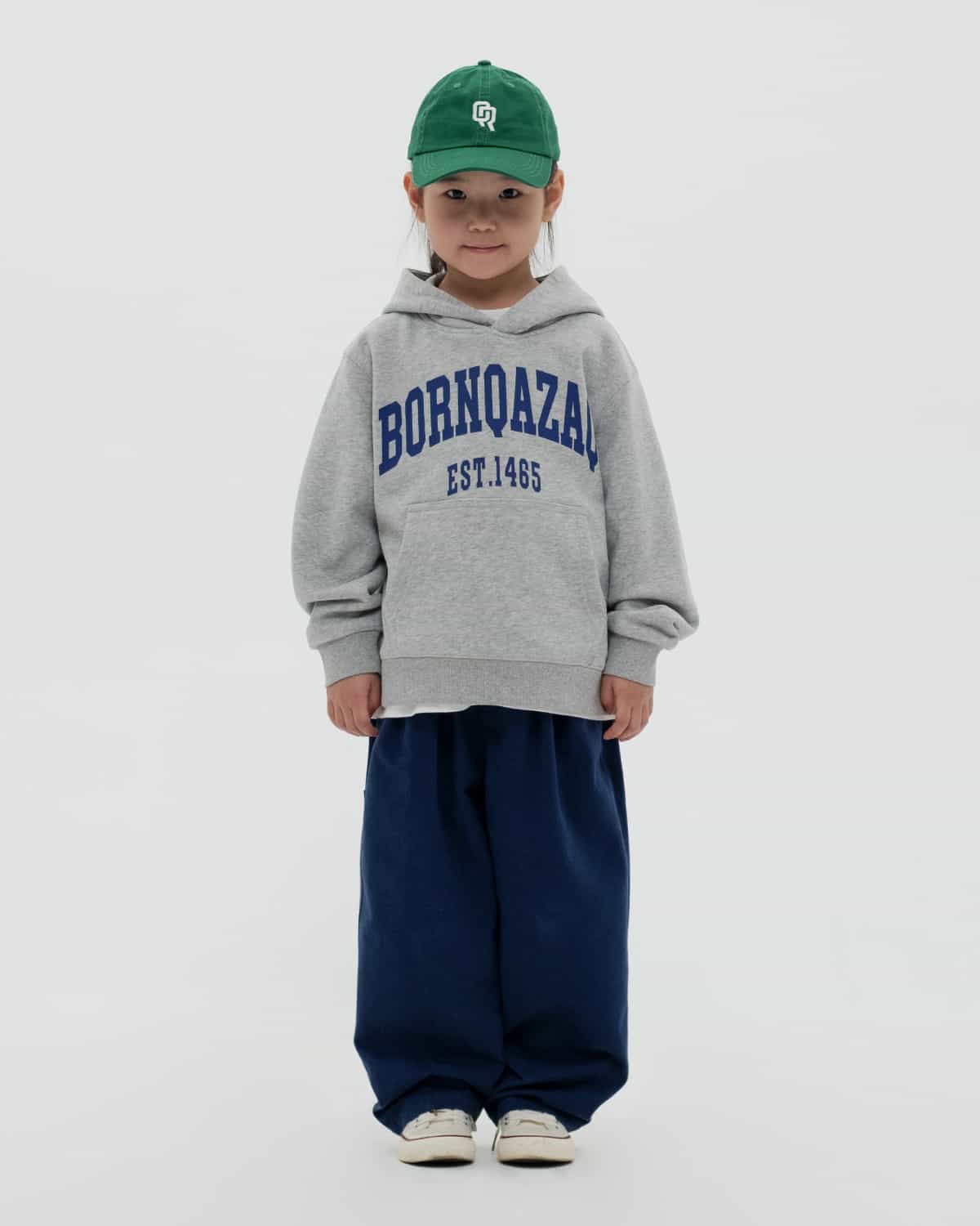 KIDS HOODIE BORN QAZAQ GREY MELANGE