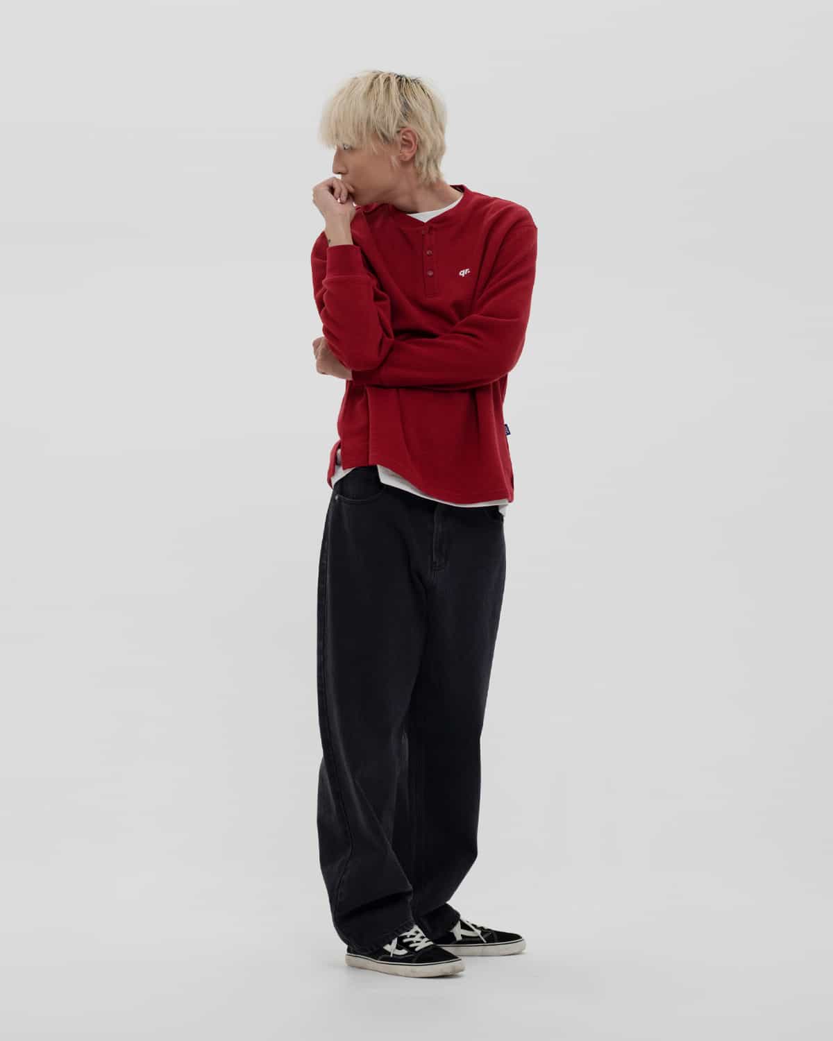 sweater waffle basic qrd burgundy