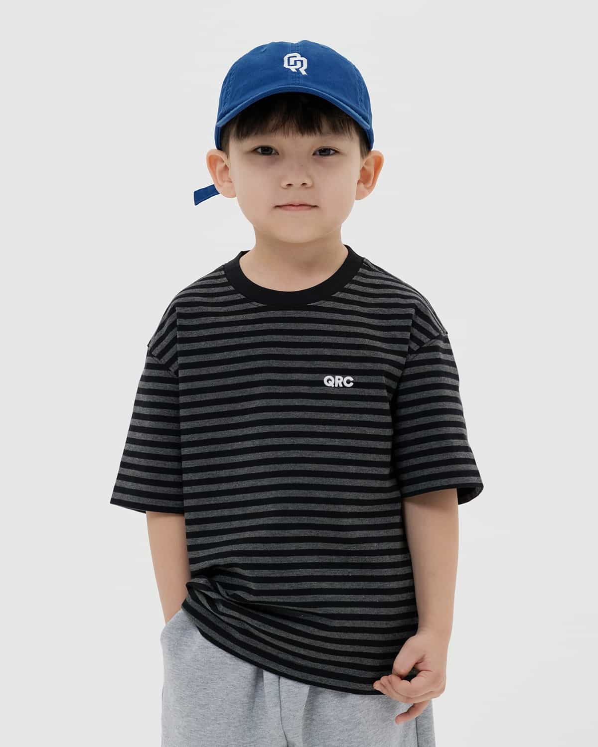 ДЕТСКАЯ ФУТБОЛКА STRIPED ЧЁРНО-СЕРАЯ