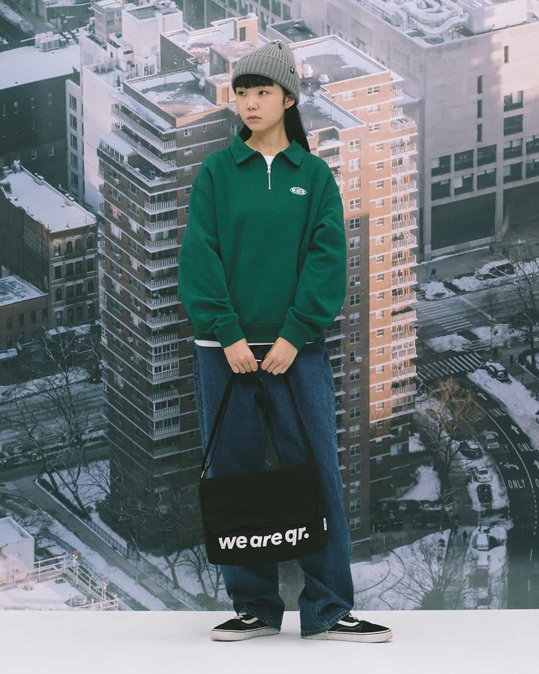 SWEATSHIRT POLO WRQ dark green