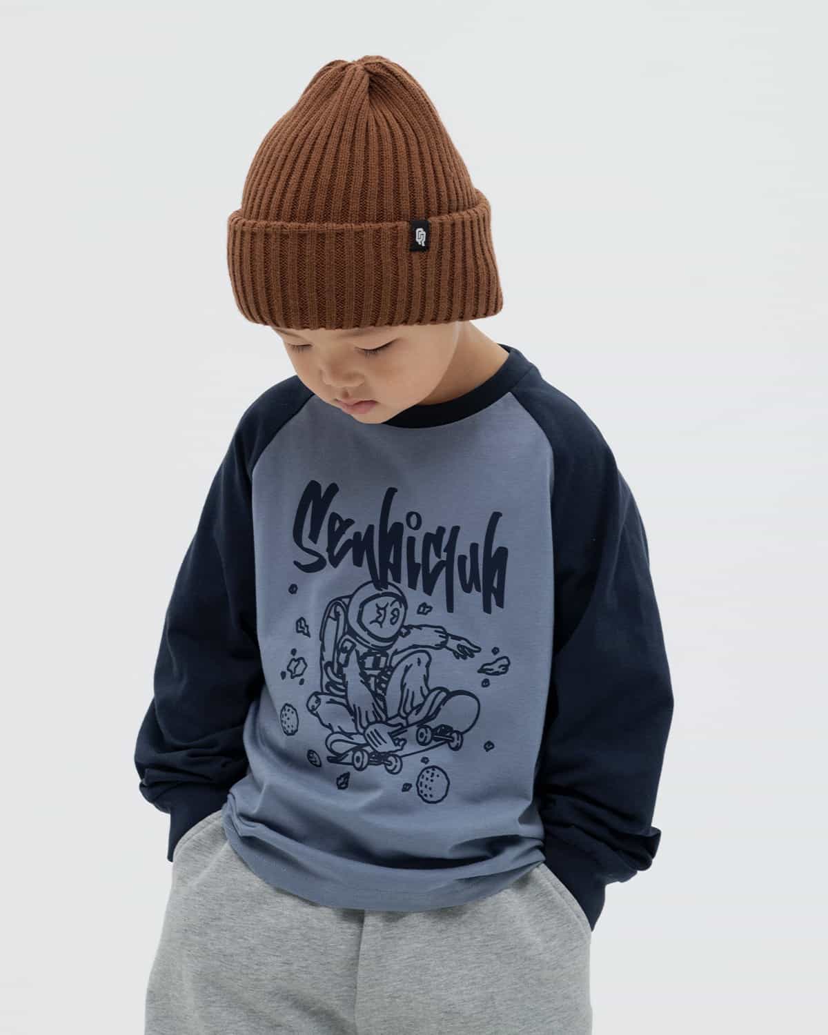 ДЕТСКАЯ LS ФУТБОЛКА 2COLOR СЕРАЯ