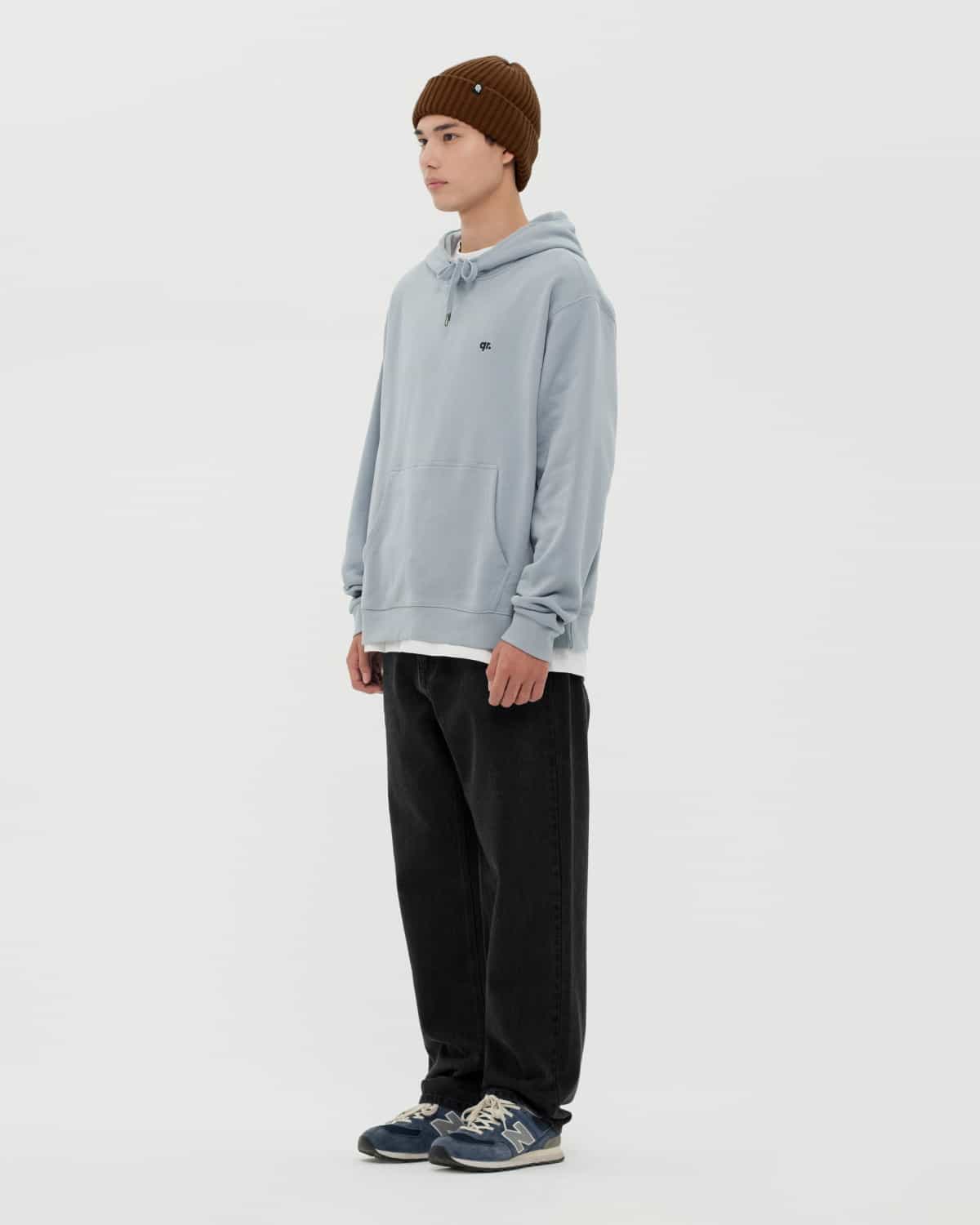 HOODIE BASIC grey-blue