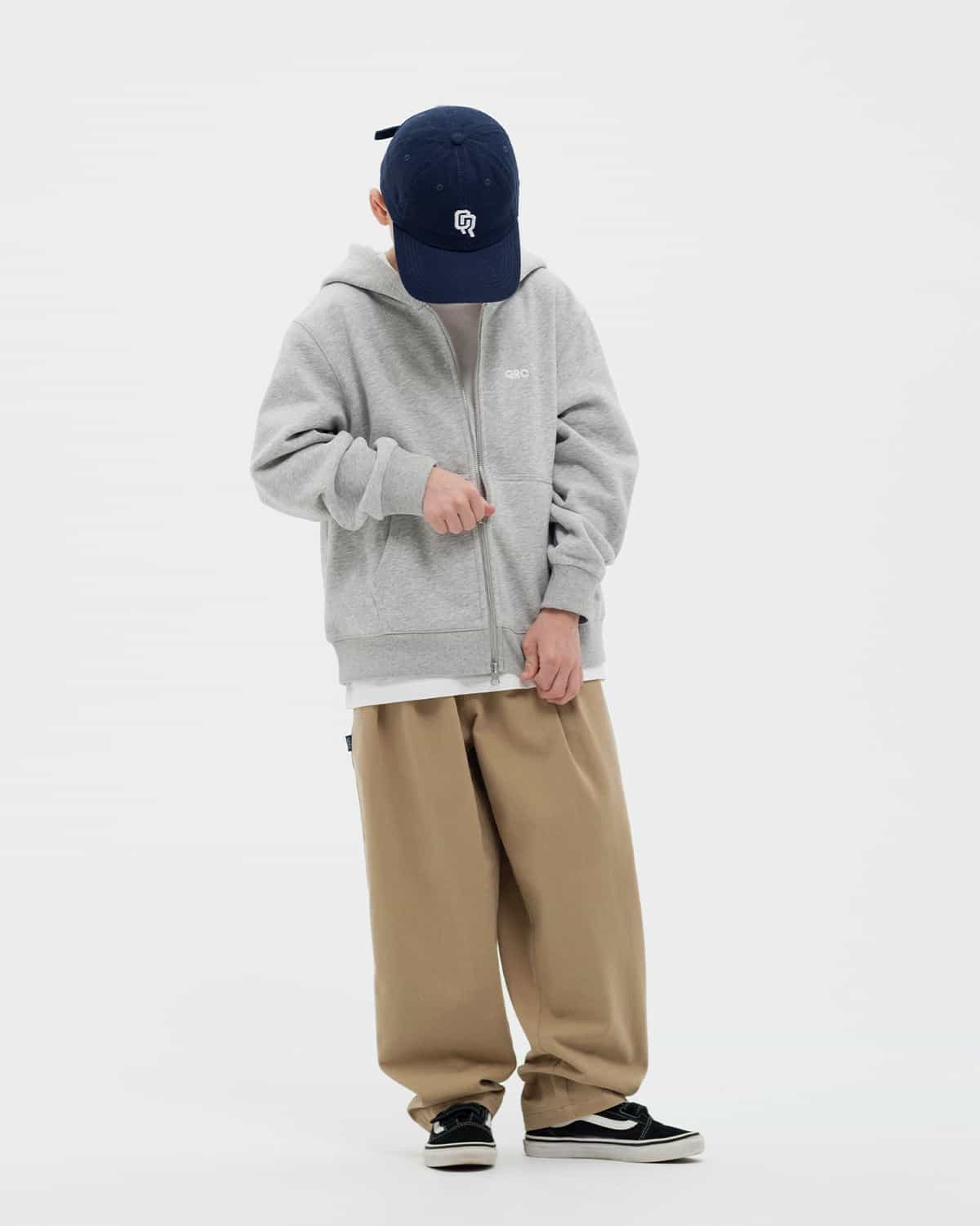 KIDS zipper HOODIE QRC GREY MELANGE