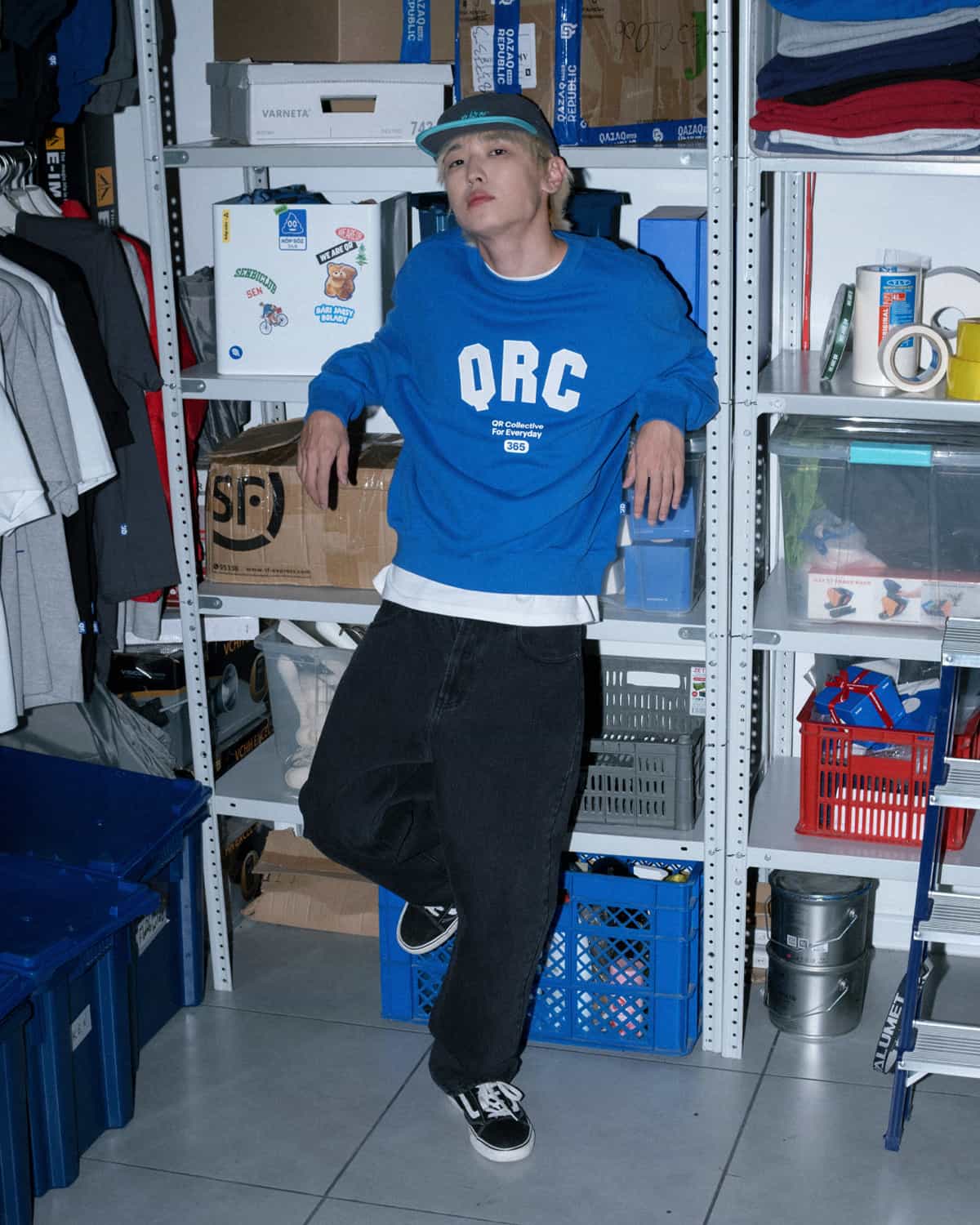 sweatshirt overfit basic qrc blue