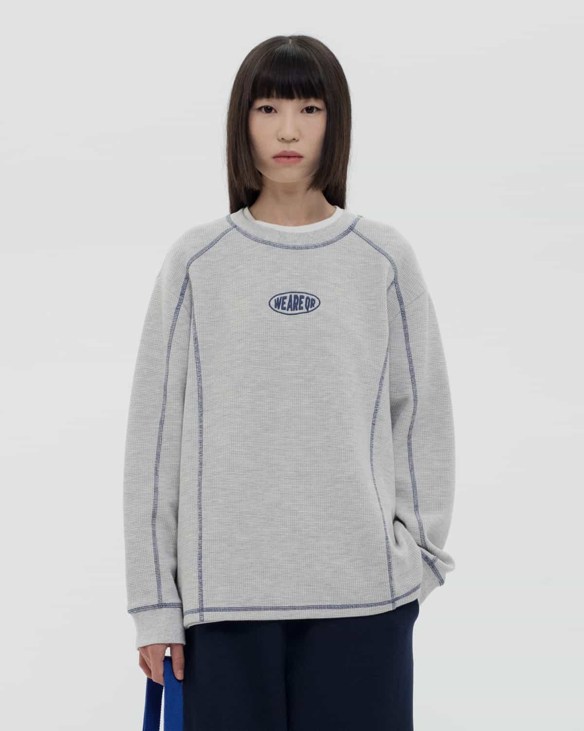sweater waffle wrq light grey