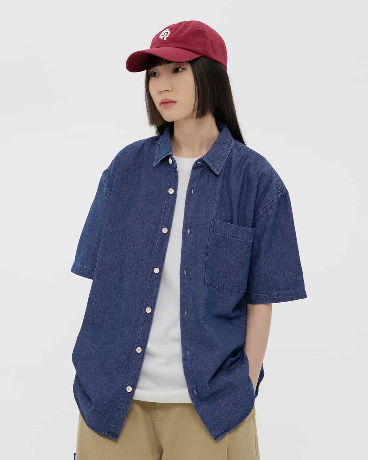 РУБАШКА SS DENIM ТЁМНО-СИНЯЯ