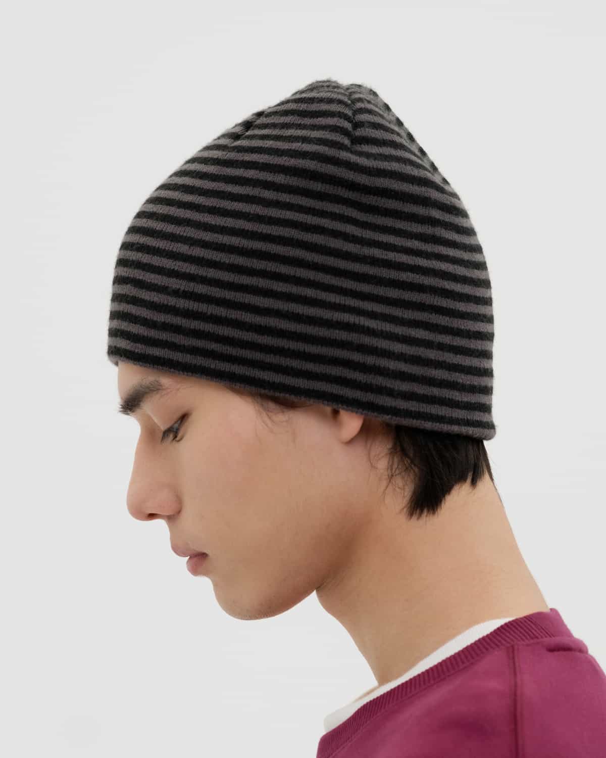 HAT STRIPED GREY-BLACK