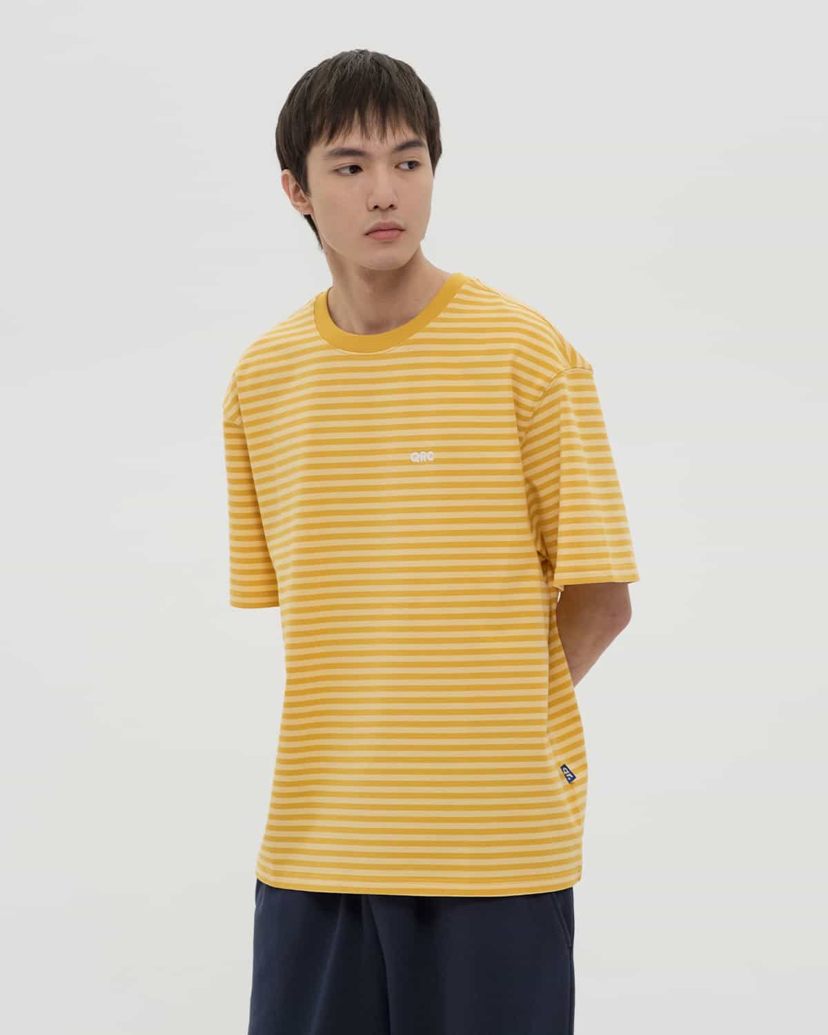 T-SHIRT STRIPED MUSTARD YELLOW