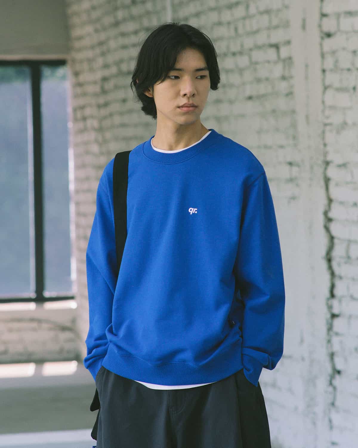 SWEATSHIRT QR BASIC BLUE