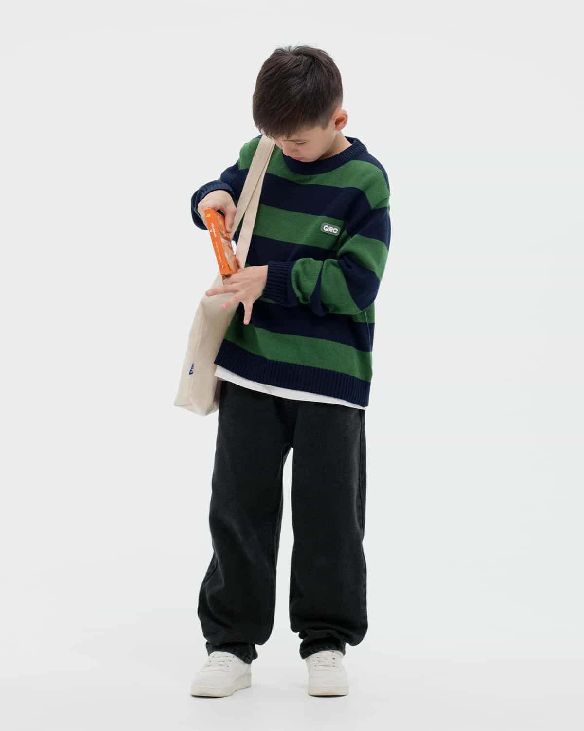 ДЕТСКИЙ СВИТЕР STRIPED ТЕМНО СИНЕ-ЗЕЛЕНЫЙ