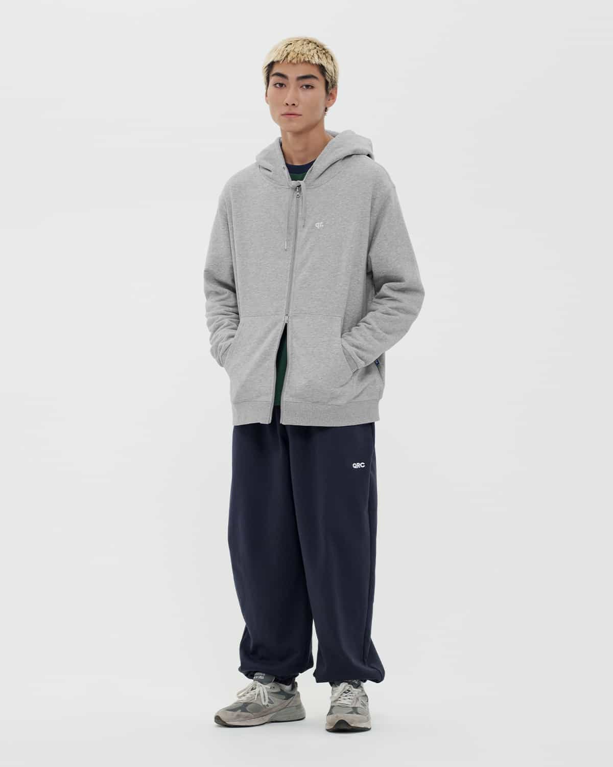 Zipper hoodie BASIC GREY MELANGE