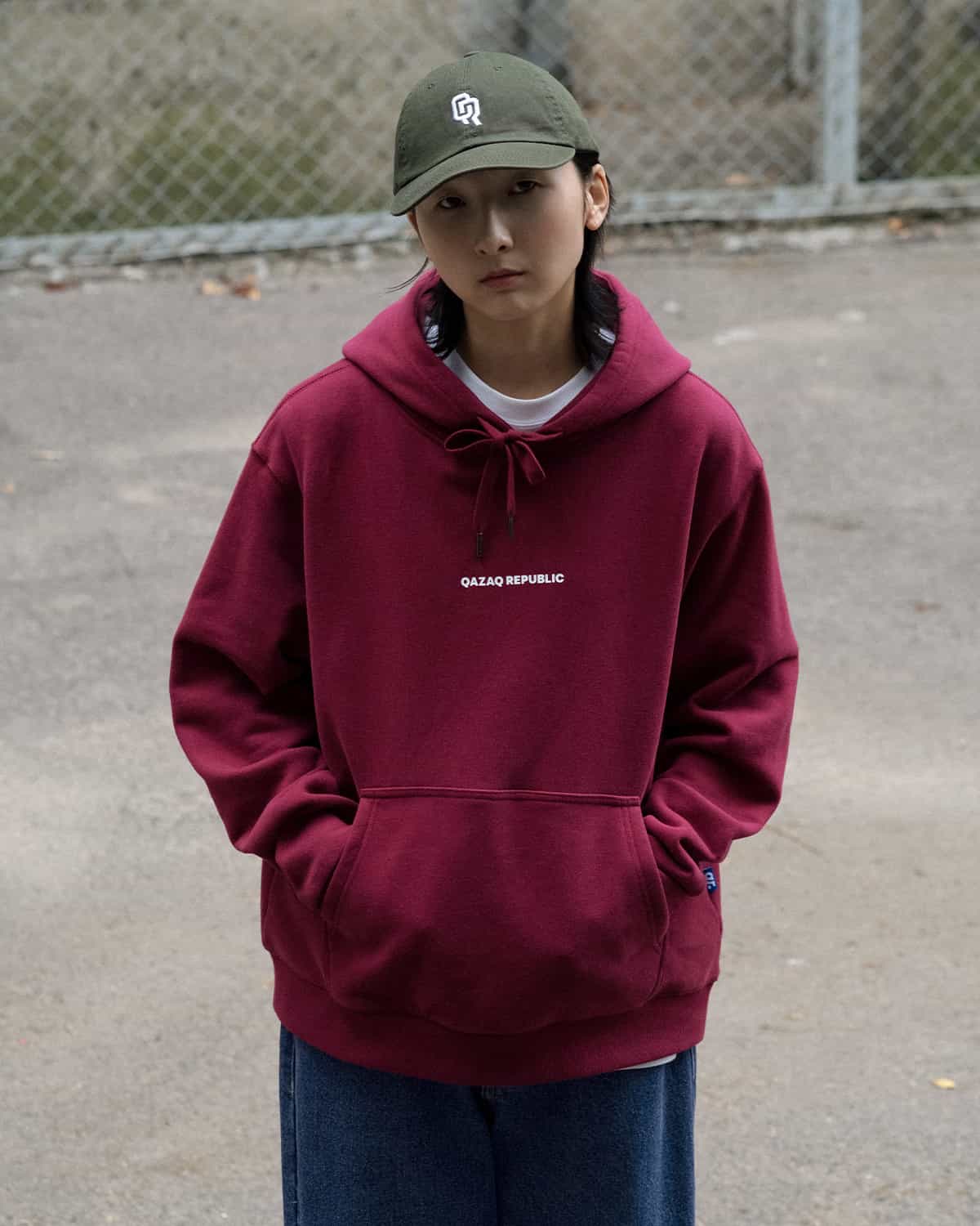 hoodie QAZAQ REPUBLIC burgundy