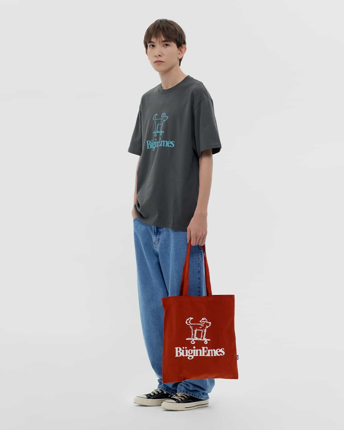 футболка buginemes қою сұр 
