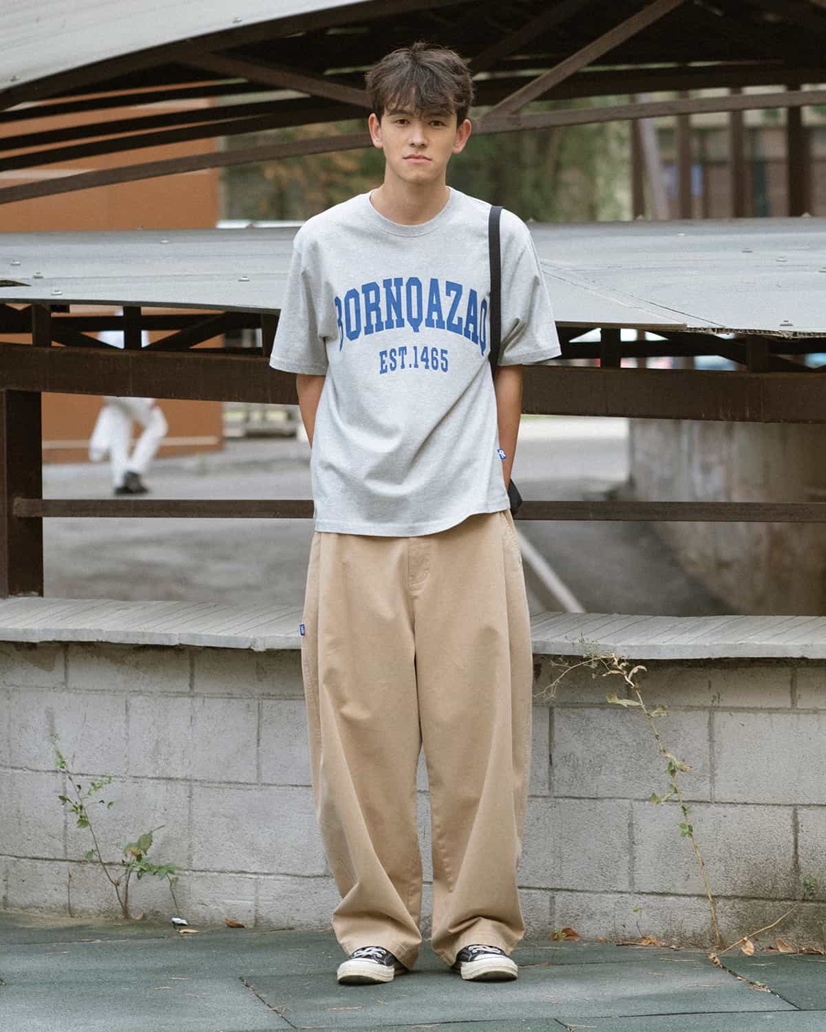 ФУТБОЛКА BORN QAZAQ СЕРЫЙ МЕЛАНЖ