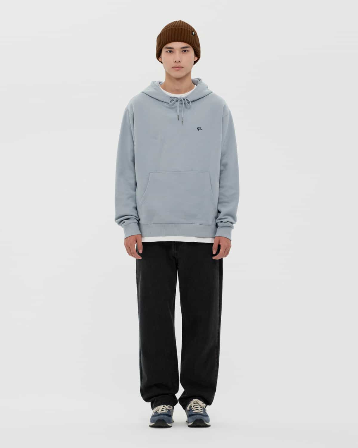 HOODIE BASIC grey-blue