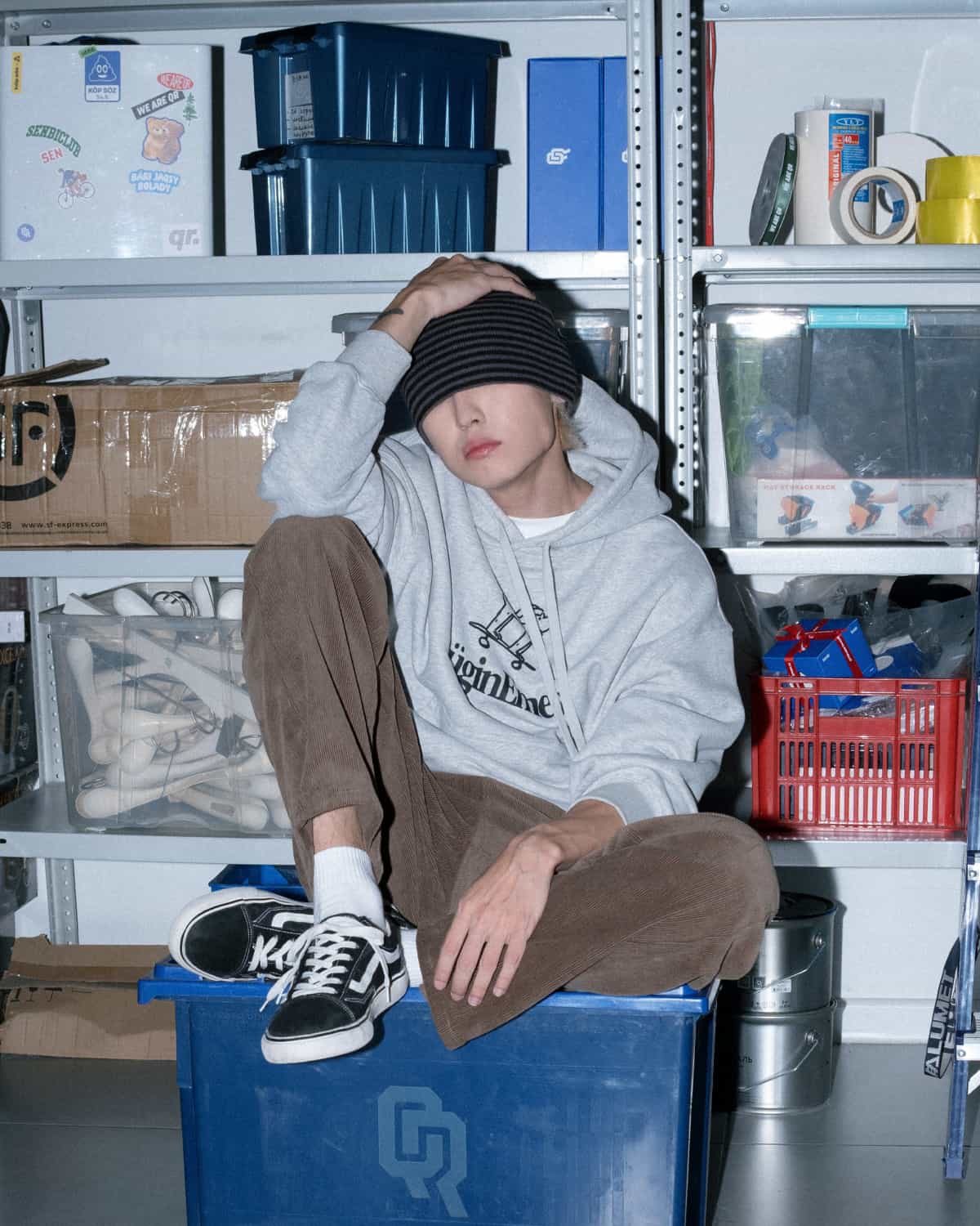 hoodie overfit buginemes grey melange 