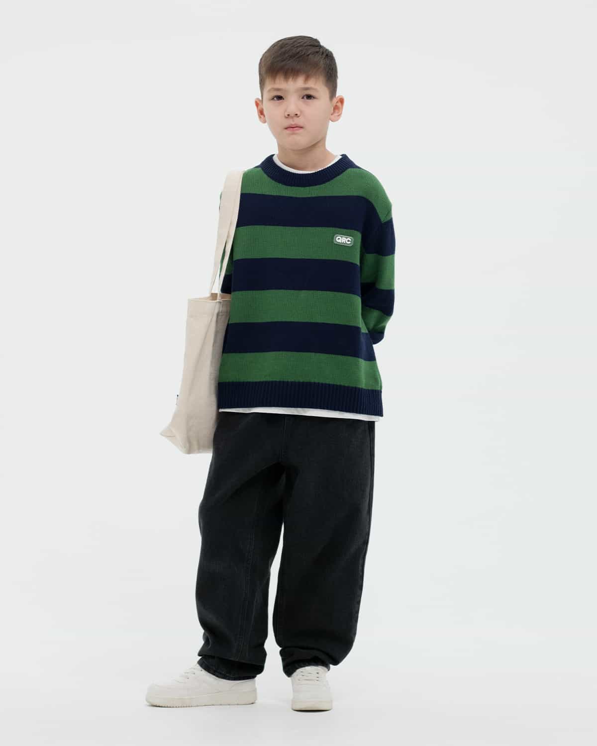 ДЕТСКИЙ СВИТЕР STRIPED ТЕМНО СИНЕ-ЗЕЛЕНЫЙ