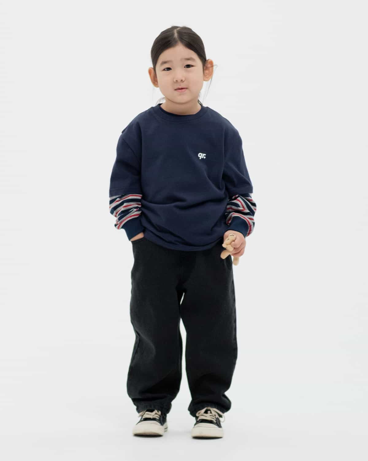 KIDS T-SHIRT QR BASIC  navy