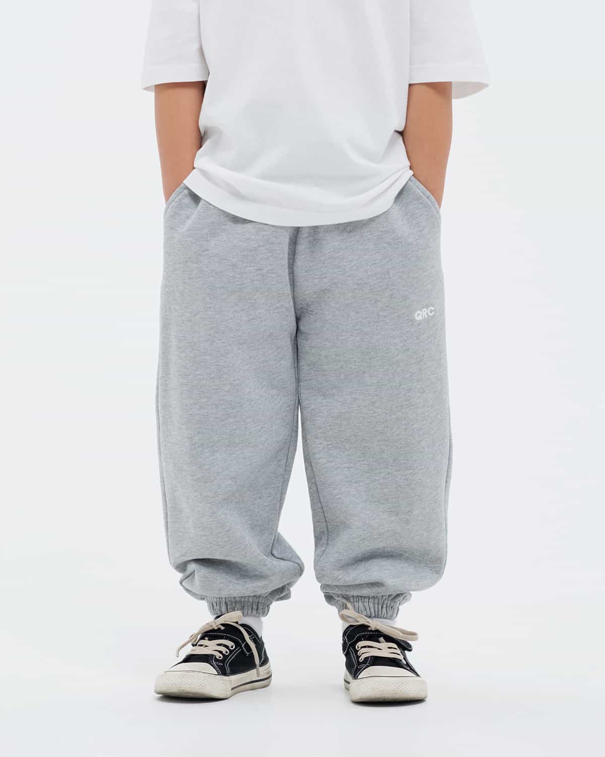 KIDS PANTS JOGGER GRAY MELANGE
