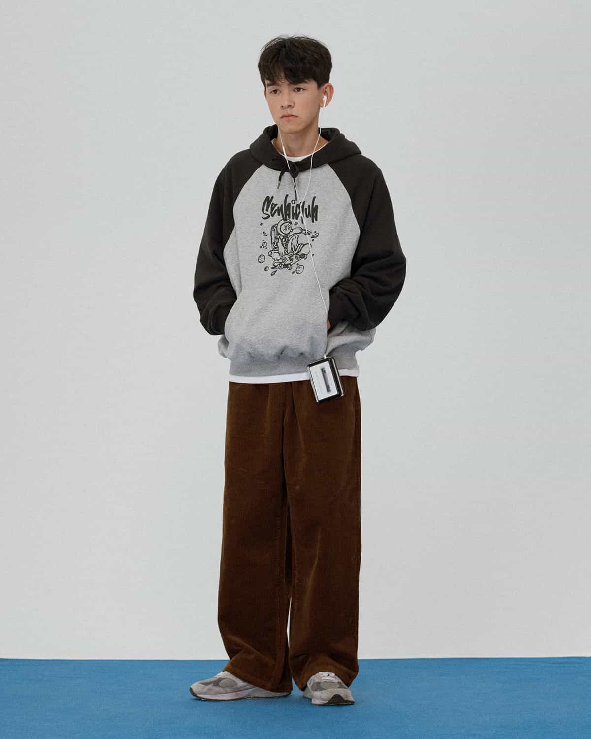 HOODIE OVERFIT 2COLOR GREY MELANGE