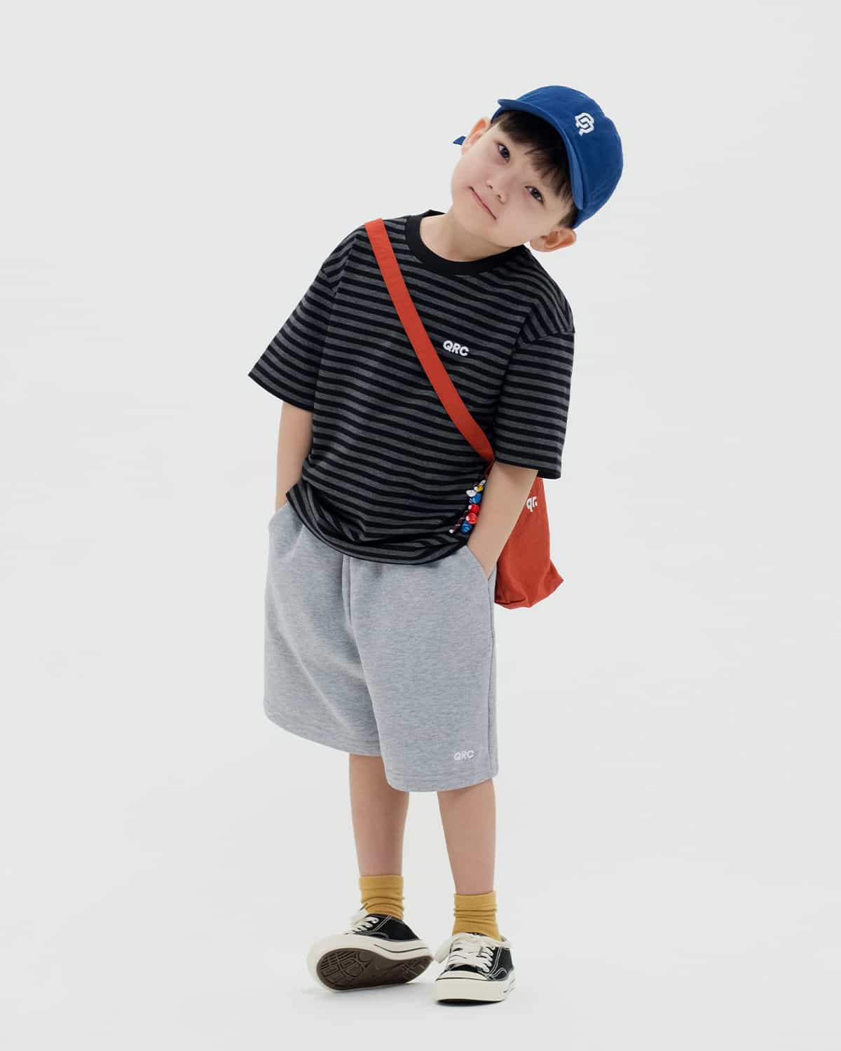 ДЕТСКАЯ ФУТБОЛКА STRIPED ЧЁРНО-СЕРАЯ