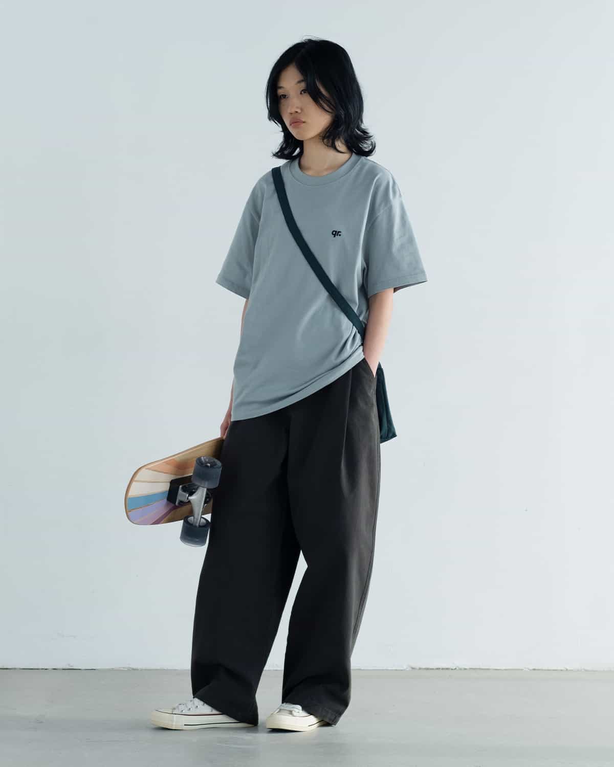 T-SHIRT  BASIC QRD GREY-BLUE