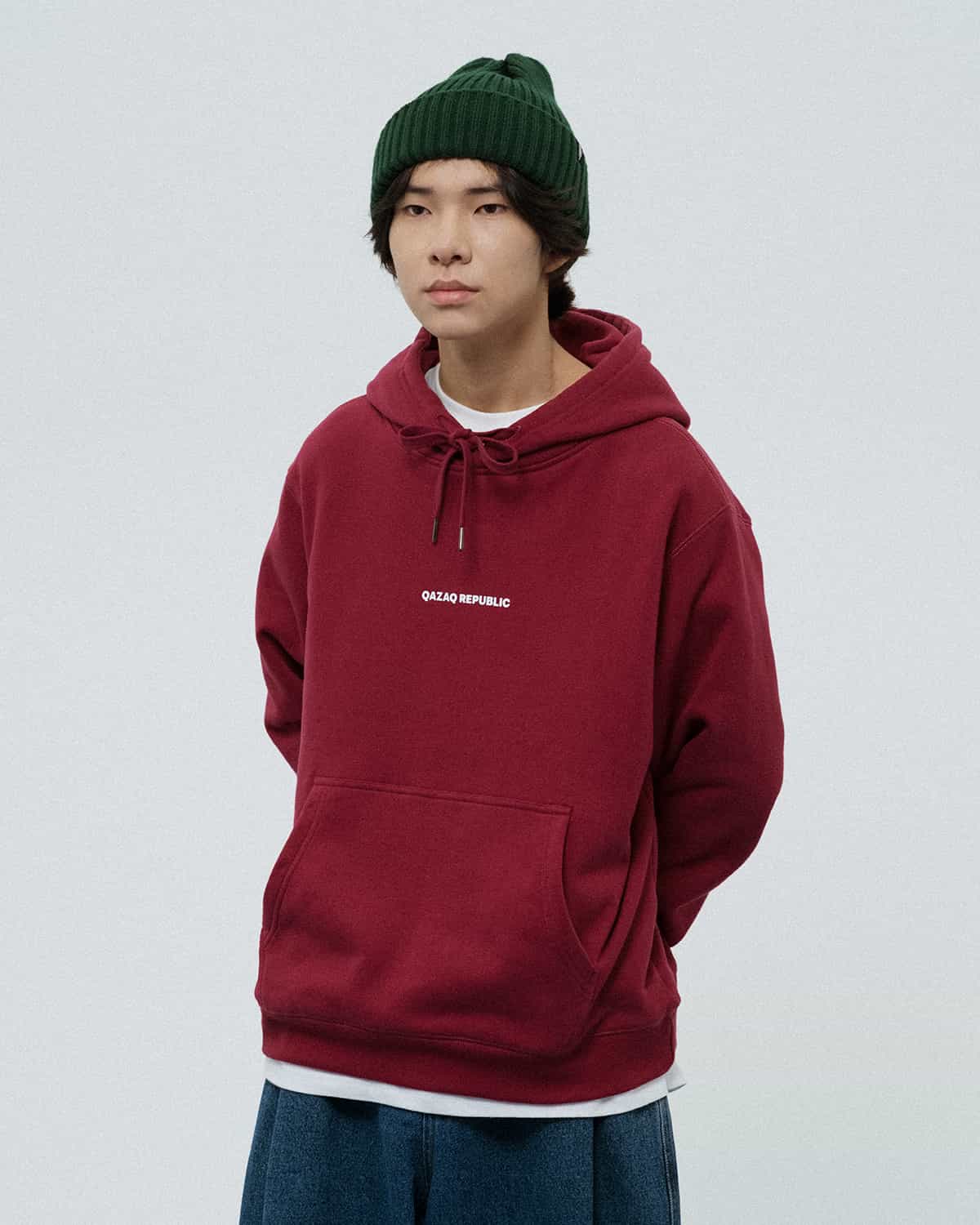hoodie QAZAQ REPUBLIC burgundy