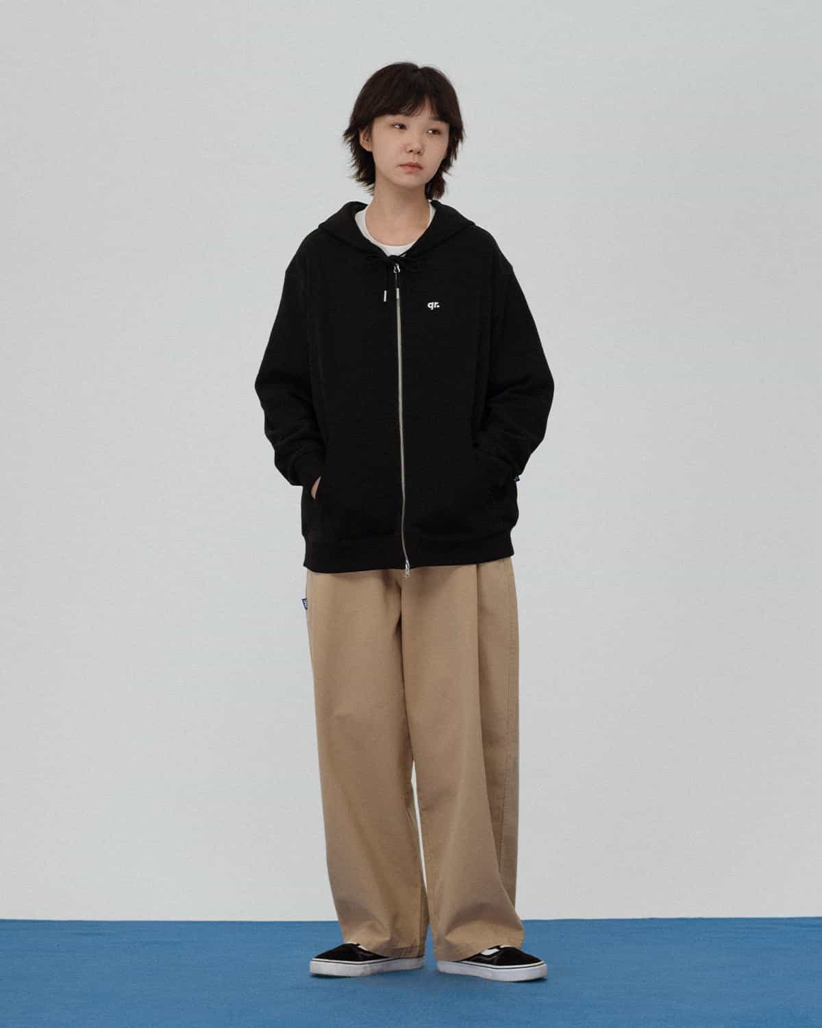 Zipper hoodie BASIC BLACK