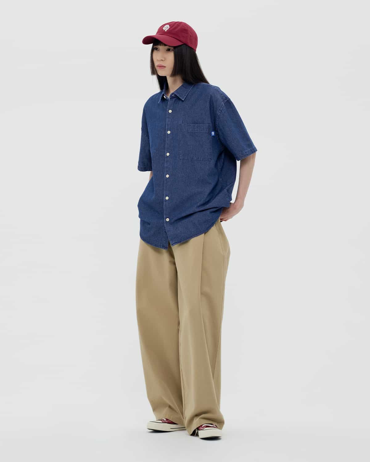 РУБАШКА SS DENIM ТЁМНО-СИНЯЯ