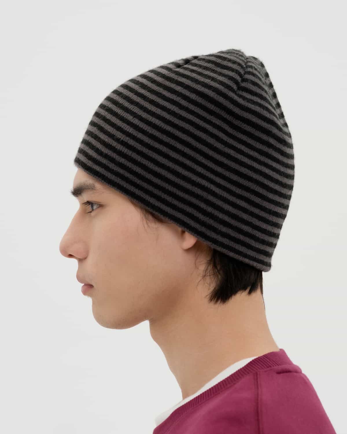 HAT STRIPED GREY-BLACK