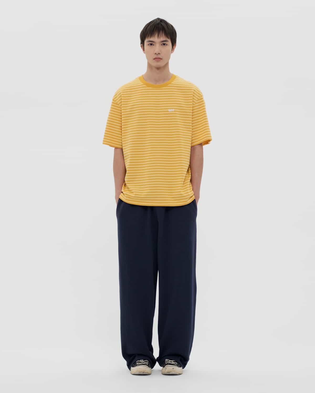 T-SHIRT STRIPED MUSTARD YELLOW