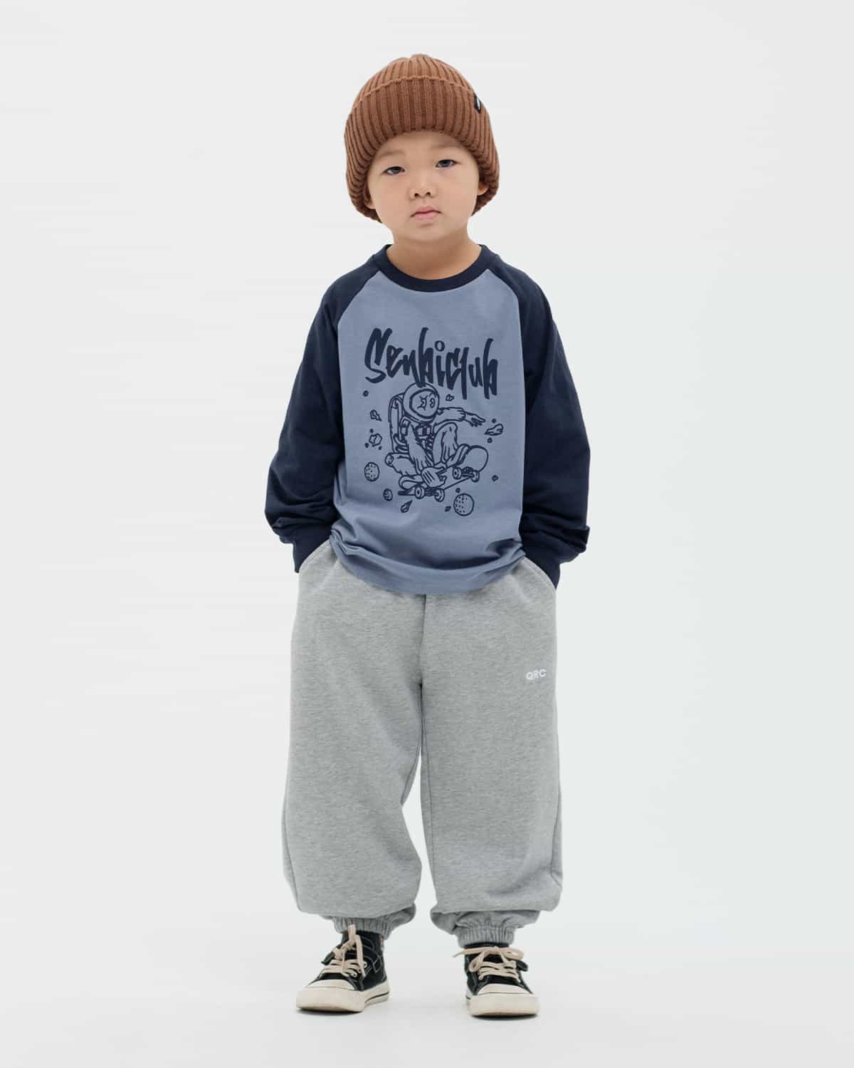 ДЕТСКАЯ LS ФУТБОЛКА 2COLOR СЕРАЯ