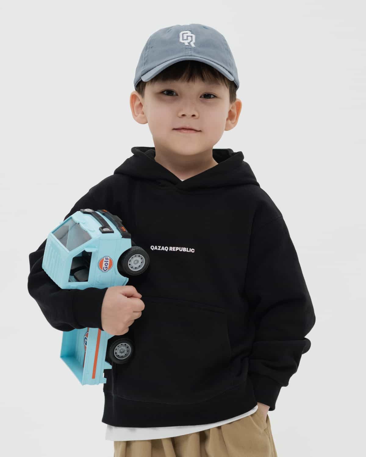 KIDS HOODIE  qazaq republic BLACK