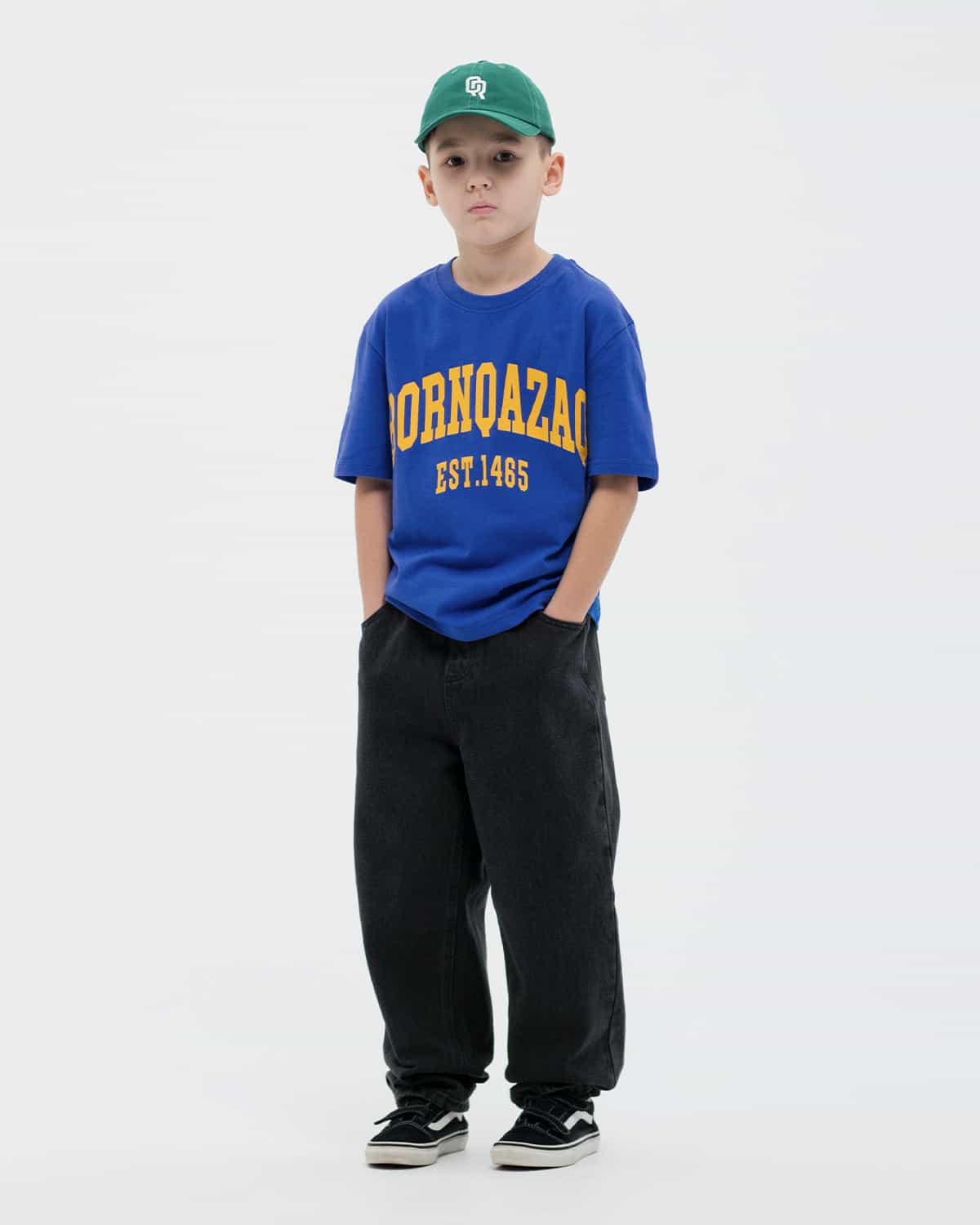 ДЕТСКАЯ ФУТБОЛКА BORN QAZAQ СИНЯЯ