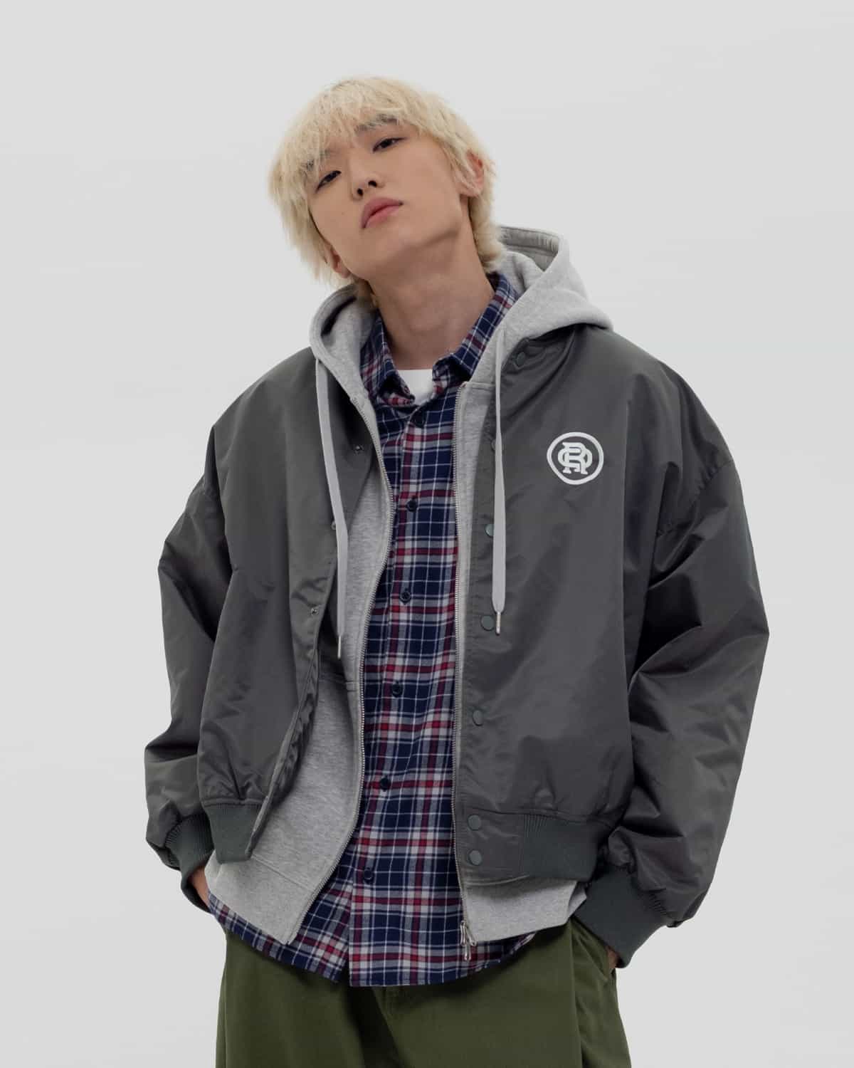 bomber overfit qr dark grey 