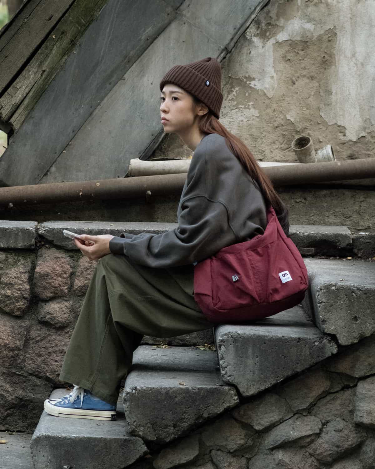 bag crossbody burgundy