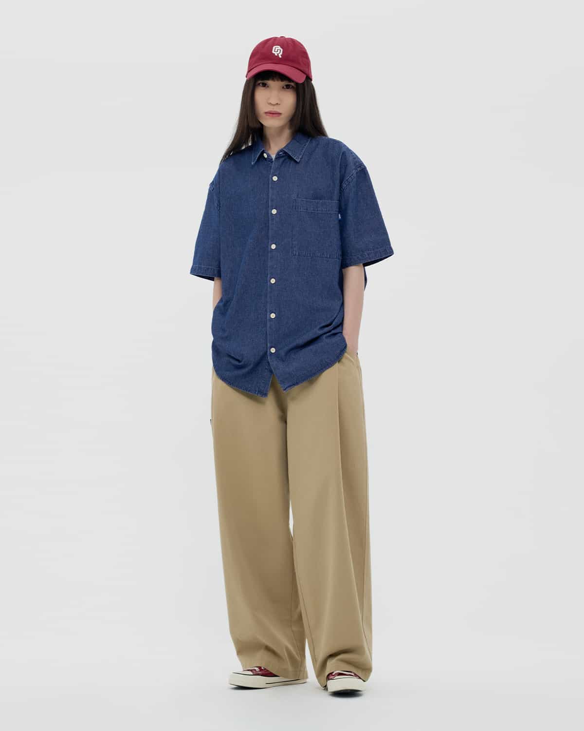 РУБАШКА SS DENIM ТЁМНО-СИНЯЯ