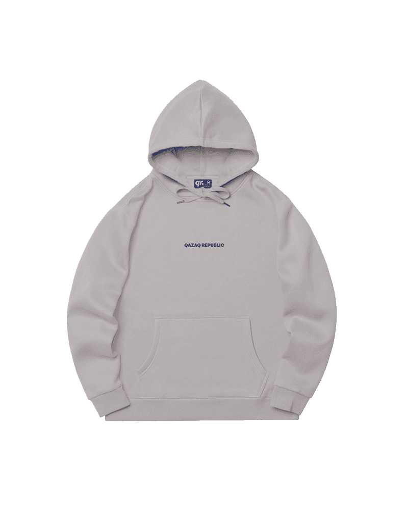 HOODIE QAZAQ REPUBLIC LIGHT GREY