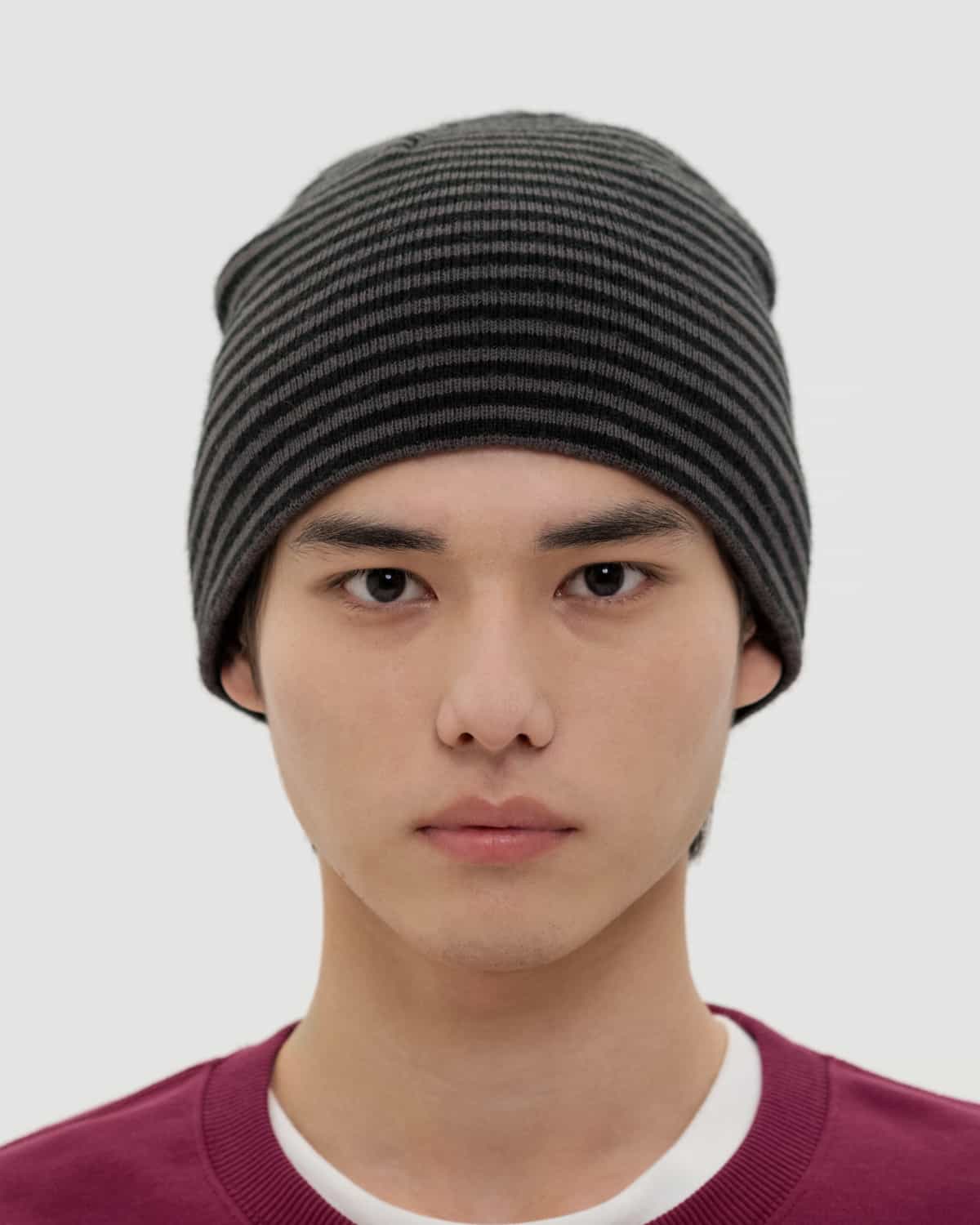 HAT STRIPED GREY-BLACK
