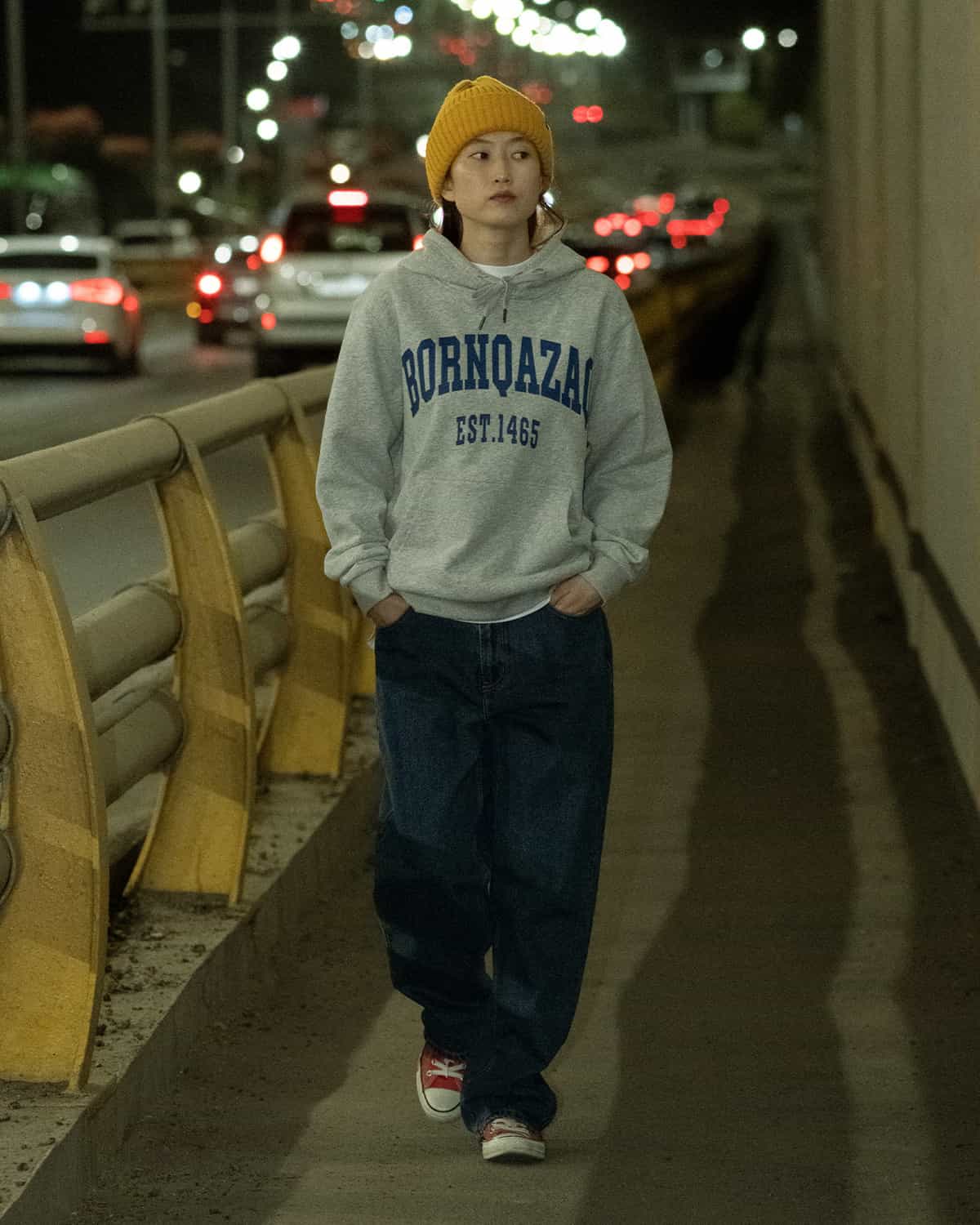 ХУДИ BORN QAZAQ СЕРЫЙ МЕЛАНЖ