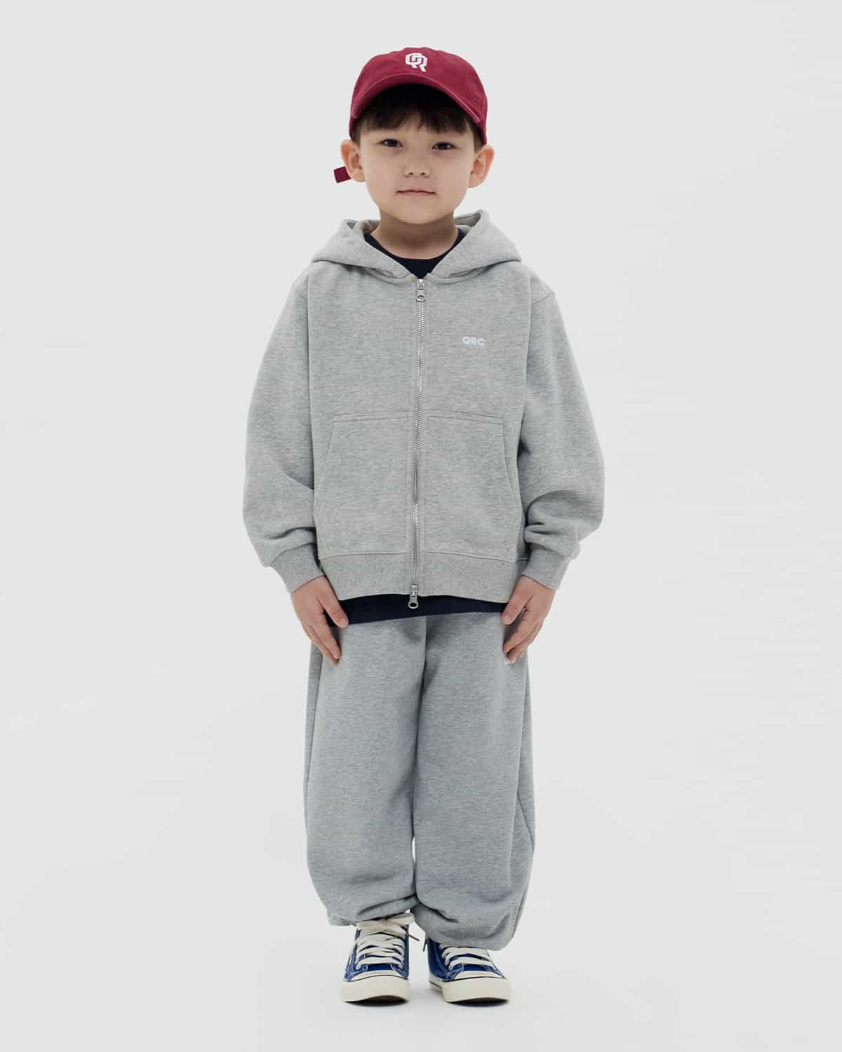ДЕТСКИЙ ЗИППЕР ХУДИ QRC СЕРЫЙ МЕЛАНЖ