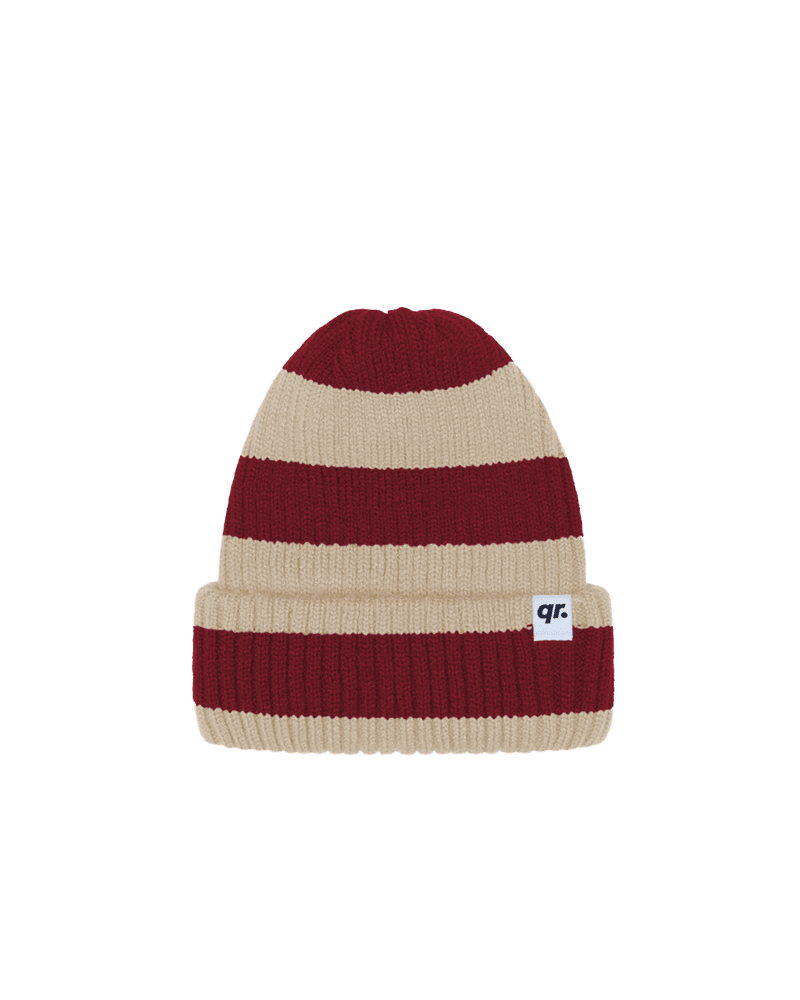 ШАПКА STRIPED КРАСНО-БЕЖЕВАЯ