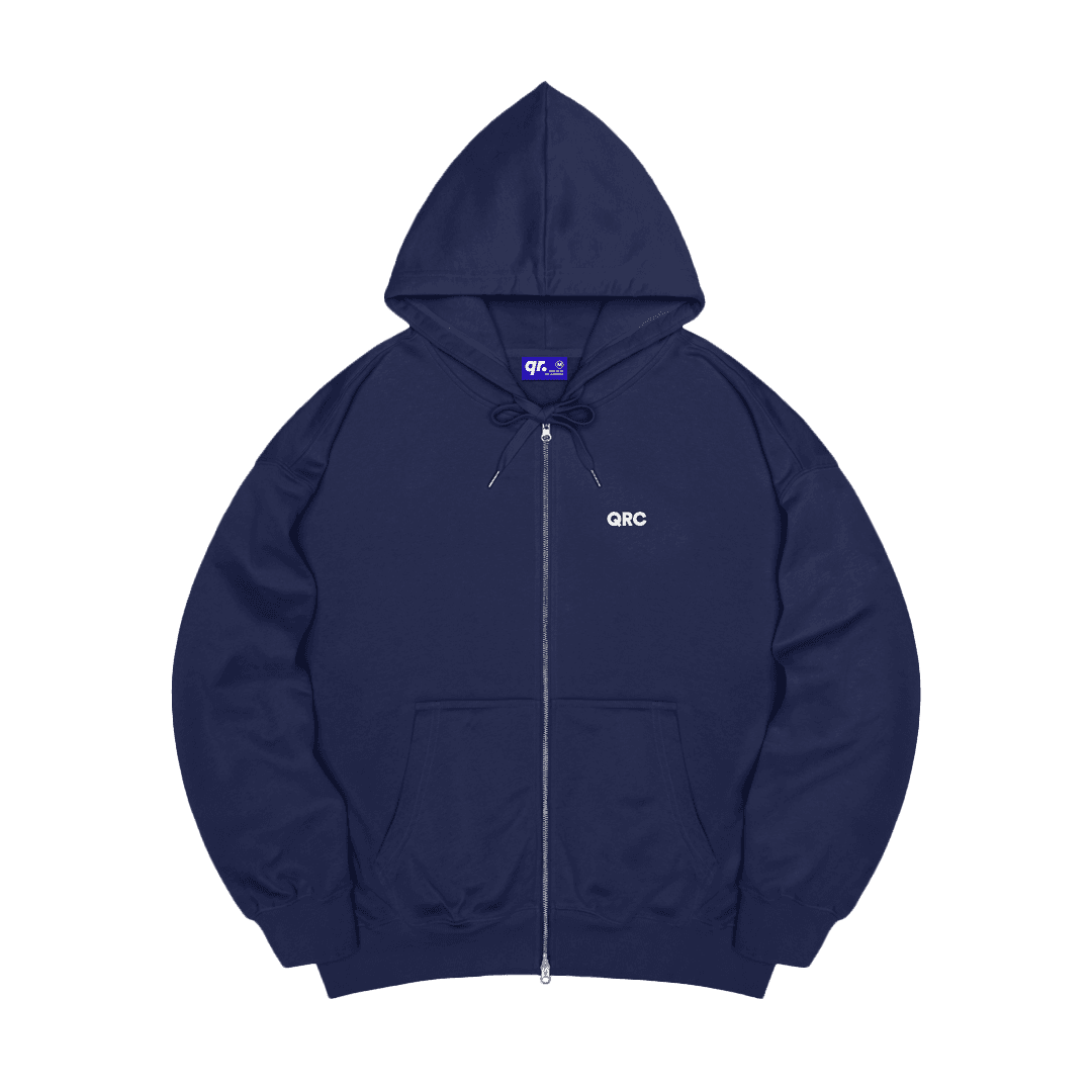 ЗИППЕР ХУДИ OVER QRC EMB Т.СИНИЙ