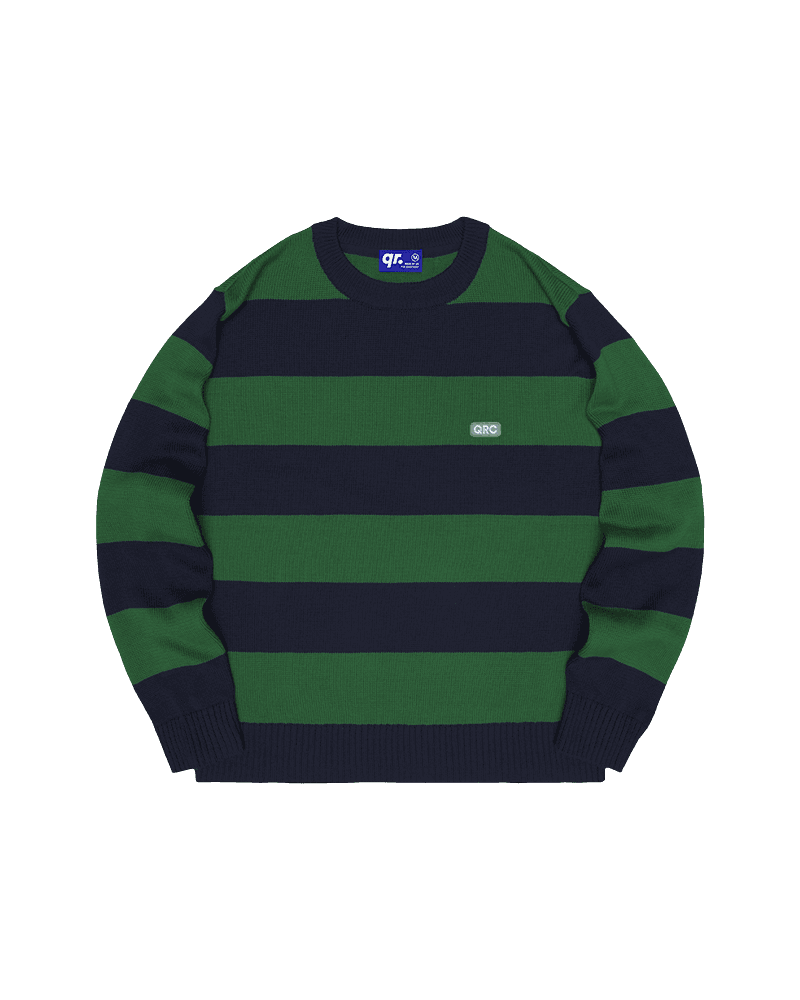 СВИТЕР STRIPED Т.СИНЕ-ЗЕЛЕНЫЙ
