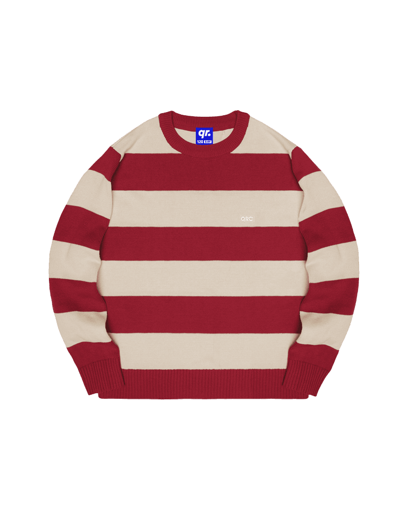 ДЕТСКИЙ СВИТЕР STRIPED КРАСНО-БЕЖЕВЫЙ