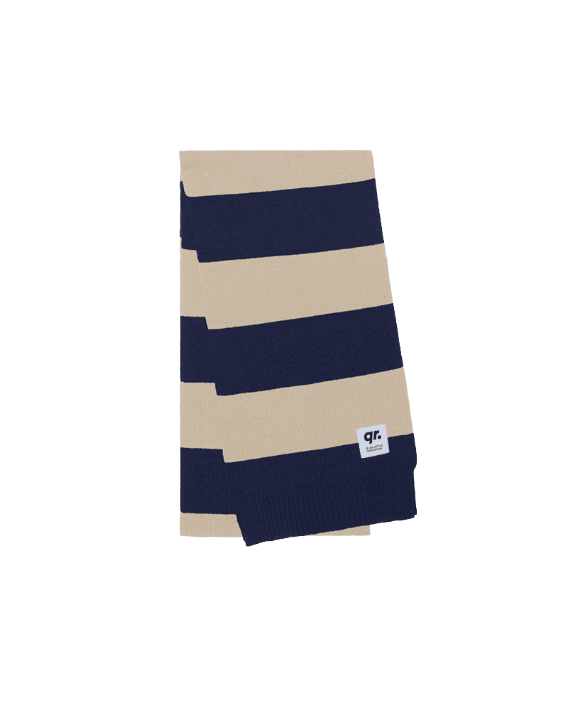 ШАРФ STRIPED Т.СИНЕ-БЕЖЕВЫЙ