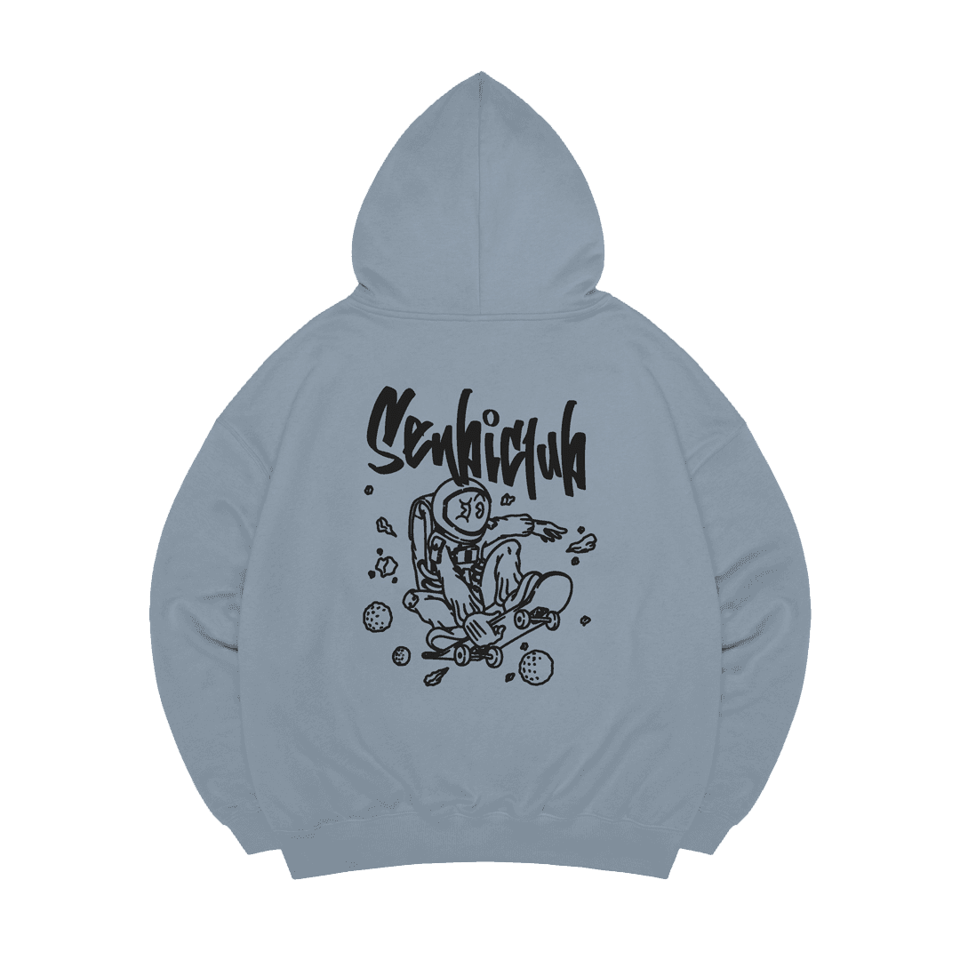 ЗИППЕР ХУДИ OVER SPACE СЕРО-ГОЛУБОЙ